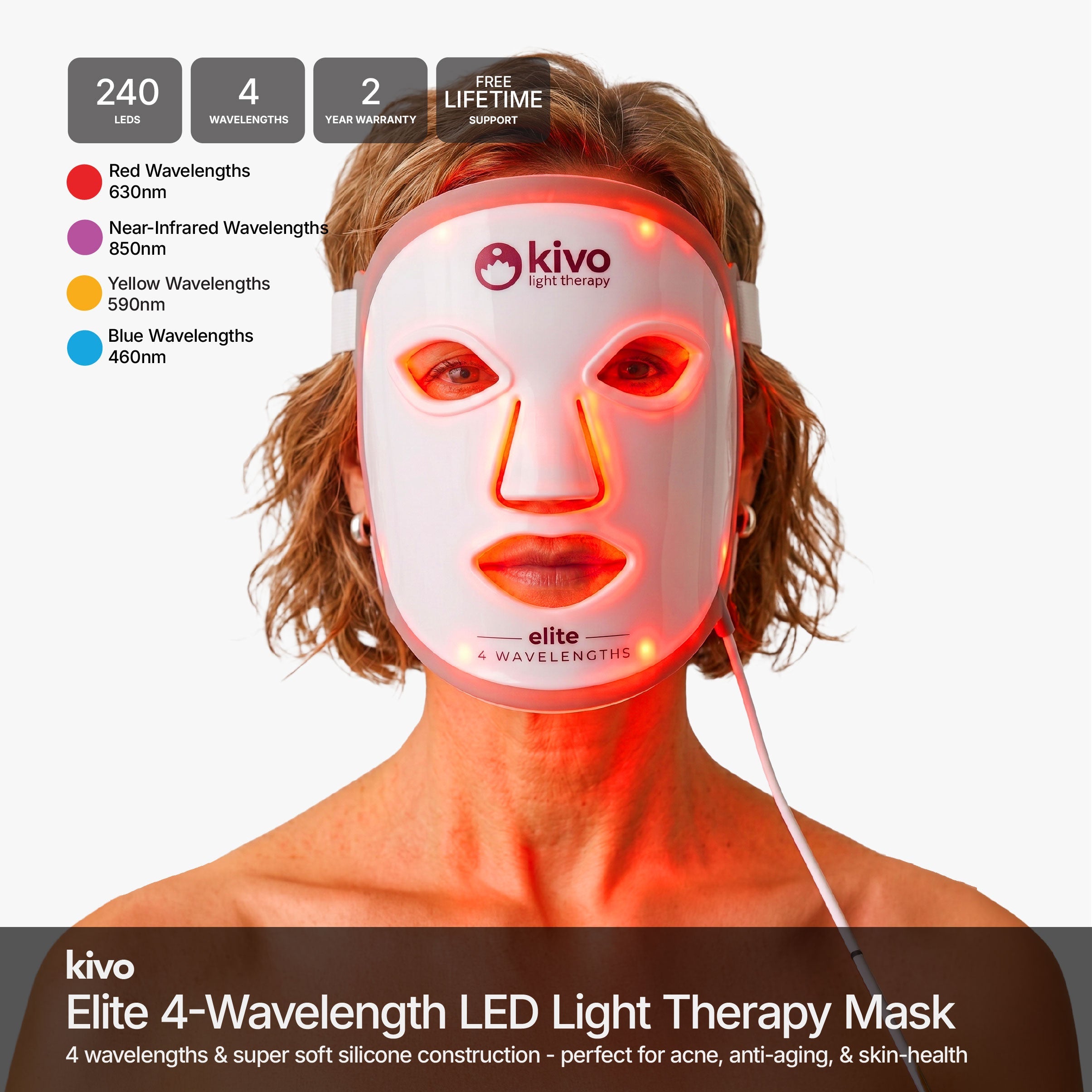 Kivo Elite LED Light Therapy Face Mask