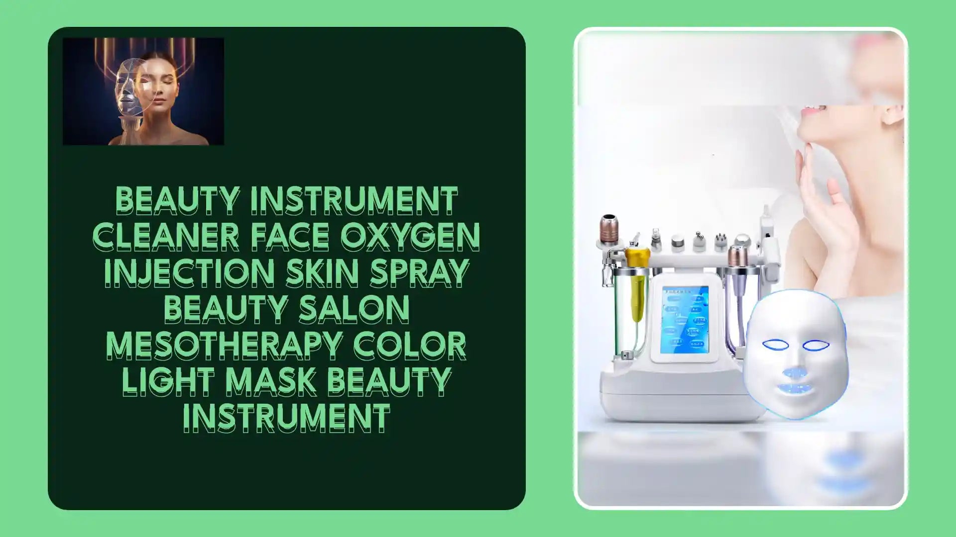 Beauty Instrument Cleaner Face Oxygen Injection Skin Spray Beauty Salon Mesotherapy Color Light Mask Beauty Instrument by@Outfy